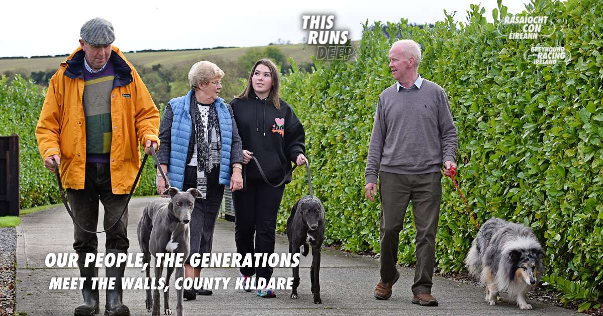 Picture shows members of the Wall Family from County Kildare, one of hundreds of families across Ireland united by their love of greyhounds and greyhound racing Picture shows members of the Wall Family from County Kildare, one of hundreds of families across Ireland united by their love of greyhounds and greyhound racing