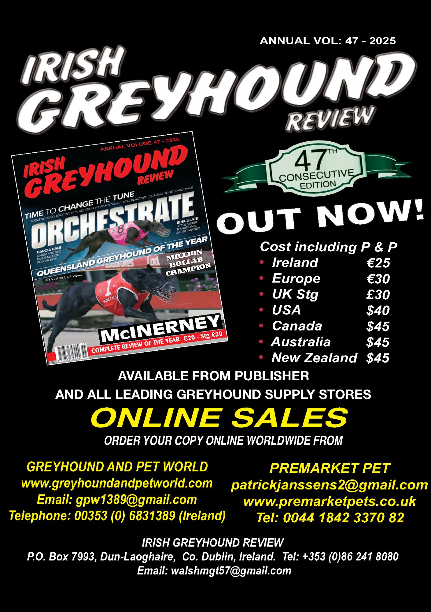 The Irish Greyhound Review is out now - details contained in image on where to buy The Irish Greyhound Review is out now - details contained in image on where to buy